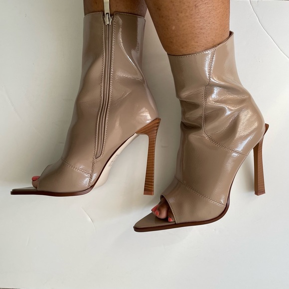 BNIB - AZALEA WANG Peep Toe Boots - Size US 8.5 - Picture 2 of 14